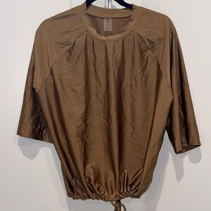 Elegant Brown Long Sleeve swim Women's Top